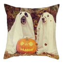 Axyaa Nightmare Pumpkin Ghost Print Linen Throw Pillow Cover for Home Sofa, 45x45cm