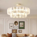 Axyaa Nordic White LED Chandelier - Minimalist Creative Living Room Acrylic Lamp