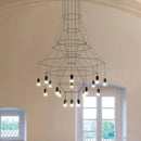 Axyaa Luxe LED Chandeliers: Modern Villa Hanging Wire Lamps for Living Room Lighting