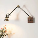 Axyaa Industrial Style Copper Wall Lamp with 360° Adjustable Arm for Bedroom and Restaurant