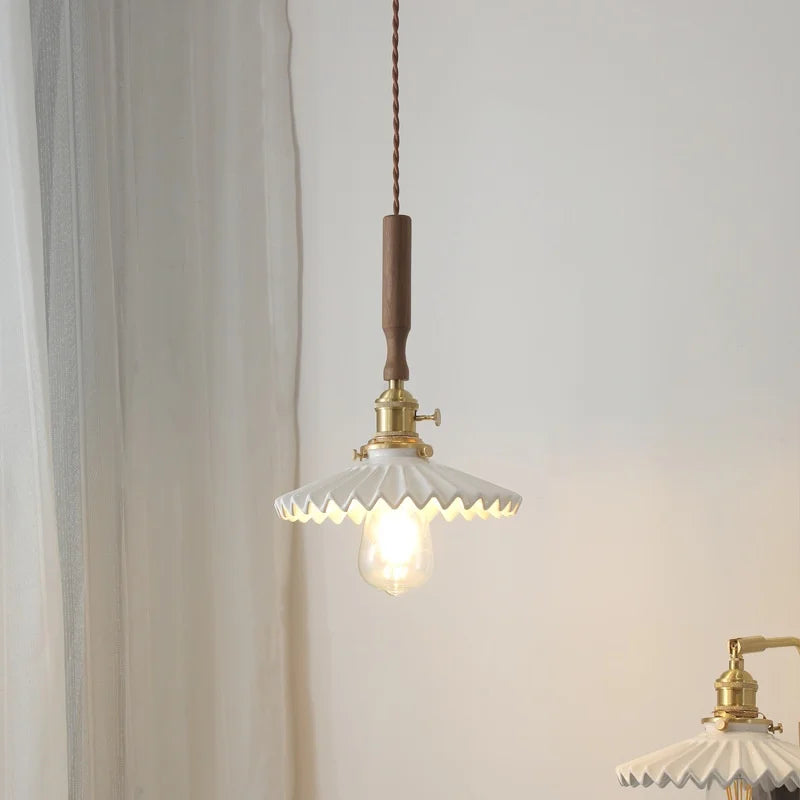 Axyaa Copper Ceramic LED Pendant Light with Knob Switch Fixtures