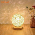 Axyaa Rattan Twine Table Lamp with Wooden Base for Home Decor