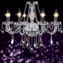 Axyaa Silver Crystal Chandelier Pendant Lighting for Kitchen Dining Room