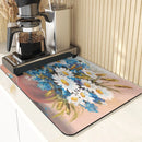 Axyaa Silicone Drainer Mat: Plant Style, Non-Slip, Absorbent Kitchen Drying Mat