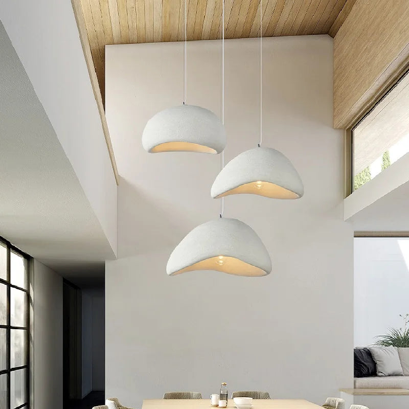 Axyaa Nordic Style Chandelier for Dining Room, Minimalist Wabi Sabi Design, LED Bar Pendant Fixture
