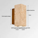 Axyaa Square Stone LED Wall Lamp Modern Nordic Yellow Travertine Wabi Sabi