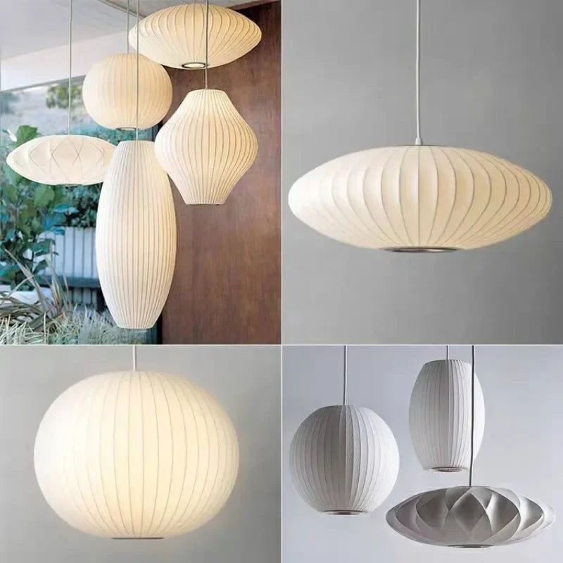 Axyaa Silk LED Pendant Lights - Minimalist Nordic Design Chandelier