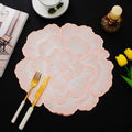 Axyaa Gold Peony Coasters Set - Elegant PVC Placemats for Dining Table