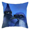 Blue Bird Print Cushion Cover by Axyaa - Home Decor Pillow Case for Sofa Bed