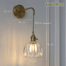 Axyaa Retro Floral Glass Wall Lamp: Modern Nordic LED Sconce for Bedroom, Study & Mirror