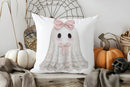Cute Ghost Pumpkin Halloween Pillow Cover by Axyaa - Sofa Bedroom Car Decor