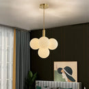 Axyaa Pure Copper Glass Chandelier LED Pendant Lamp for Modern Light Luxury Décor