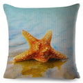 Axyaa Starfish Print Linen Pillowcase for Home & Car Decor