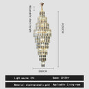 Axyaa Luxury Crystal Chandelier for Villa Living Room and Spiral Staircase