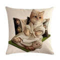 Axyaa Pet Animal Print Linen Pillowcase 45*45cm for Office Sofa Decoration