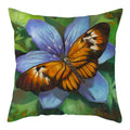 Axyaa Natural Flower Bird Linen Cushion Cover ��� Decorative Pillow Cases