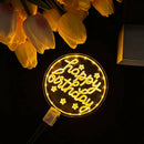 Axyaa LED Cake Topper Night Light, Happy Birthday & Valentine's Day Cake Decoration