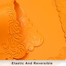 Axyaa Orange Faux Leather Square Placemats - Set of 6