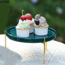 Axya Ceramic Snacks Platter with Metal Stands | Solid Color High Feet Fruit Holder