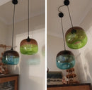 Axyaa Modern Stained Glass Pendant Chandelier for Restaurants, Cafes, and Bars