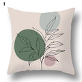 Axyaa Green Leaf Geometric Print Decorative Pillowcase for Home & Office