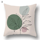 Axyaa Green Leaf Geometric Print Decorative Pillowcase for Home & Office