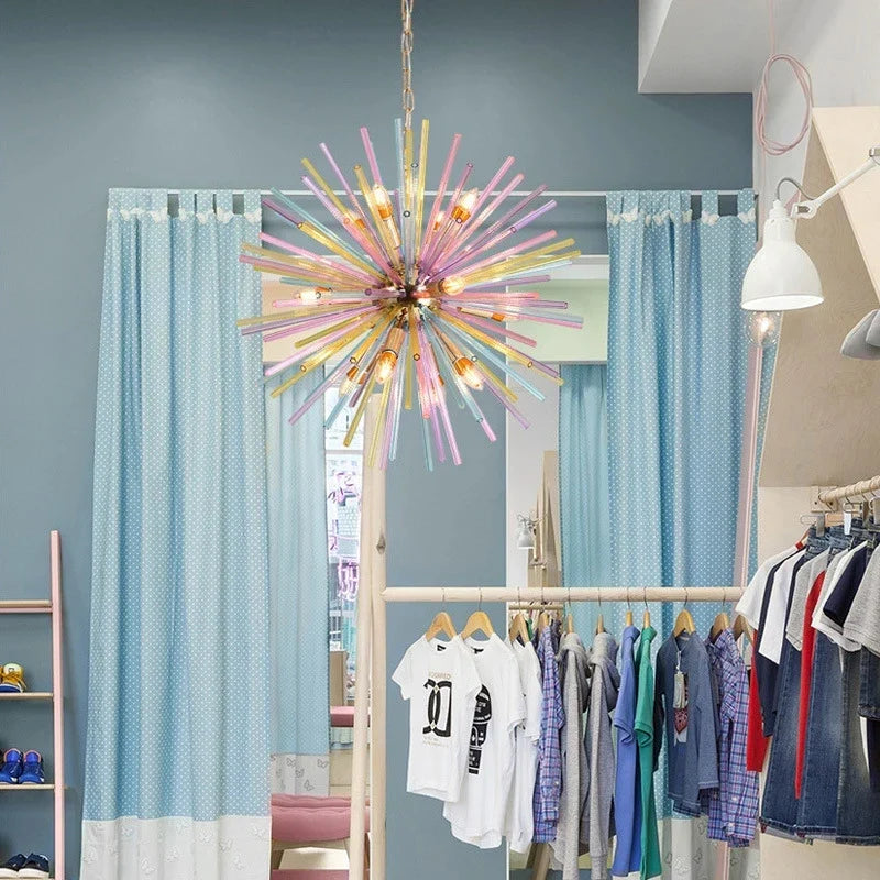 Axyaa Colorful Dandelion Ceiling Lamps: Modern, Personalized, Fashionable Chandelier for Kids' Room