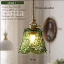 Axyaa Green Glass Pendant Light Modern Chandelier for Kitchen Island