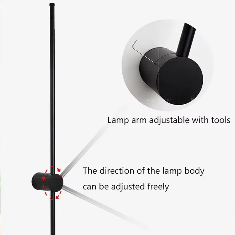 Axyaa Rotatable RGB LED Wall Lamp 60/80/100cm for Bedroom Living Room Decor