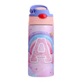 Axyaa Kids Insulated Water Bottle - Stainless Steel Vacuum Flasks Straw Tumbler