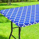 Axyaa Waterproof Elastic Vinyl Tablecloth 30x72 for Party Decor, Picnic, Camping, Outdoor