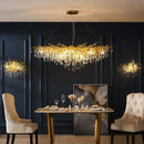 Axyaa Golden Water Drop Chandelier for Luxury Living Spaces