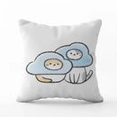 Cute Cat Pillowcase by Axyaa: Modern Simple Design for Home Decor - Square Pillow Cover