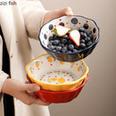 Axyaa Flower Fruit Pattern Ceramic Bowl Set
