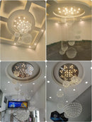Axyaa Crystal Ball Chandelier: Stylish Staircase Spiral Pendant Light for Living Room and Lobby