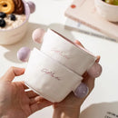 Color Block Binaural Ceramics Bowl Set by Axyaa for Breakfast, Snacks, and Desserts