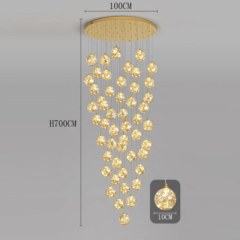 Axyaa Staircase Chandeliers for Living Room LED Pendant Light Lamps