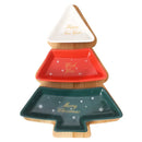 Axyaa Nordic Christmas Ceramic Tree Snack Plate - Rotatable Festive Tableware
