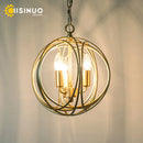 Axyaa Gold Globe Cage Pendant Light Chandelier for Living Room & Dining Room