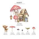 Axyaa Boho Forest Animals Mushroom Wall Stickers Removable DIY Mural Decor