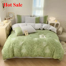 Axyaa Small Fresh 6D Printed Cotton Bedding Set - 4 Pieces