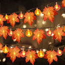 Axyaa Halloween LED Light String: Maple Pumpkin Fairy Garland for Festive Decor