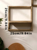 Axyaa Charcoal Wooden Floating Shelf Square Display Storage Rack