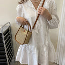 Axyaa Crochet Crossbody Beach Bag - Boho Lightweight Tote with Chain Strap