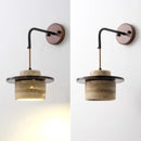 Axyaa LED Wall Sconce Light Fixture Yellow Travertine Stone Wood Nordic Design