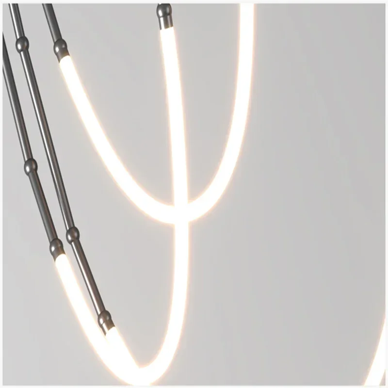 Axyaa Nordic Modern Art Line LED Pendant Light for Home Decoration.