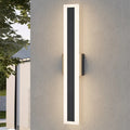 Axyaa Stainless Steel Black Sconces: Outdoor Long-strip Lighting Fixture