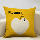 Axyaa Mustard Yellow Letter Style Cushion Cover 45x45cm Home Cafe Decor