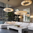 Axyaa Crystal LED Chandelier: Luxury Chrome Round Ceiling Light for Living Room, Dining Room, Kitchen