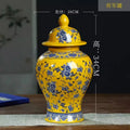 Axyaa Blue & White Porcelain Vase for Home Decor with Dracaena Sanderiana